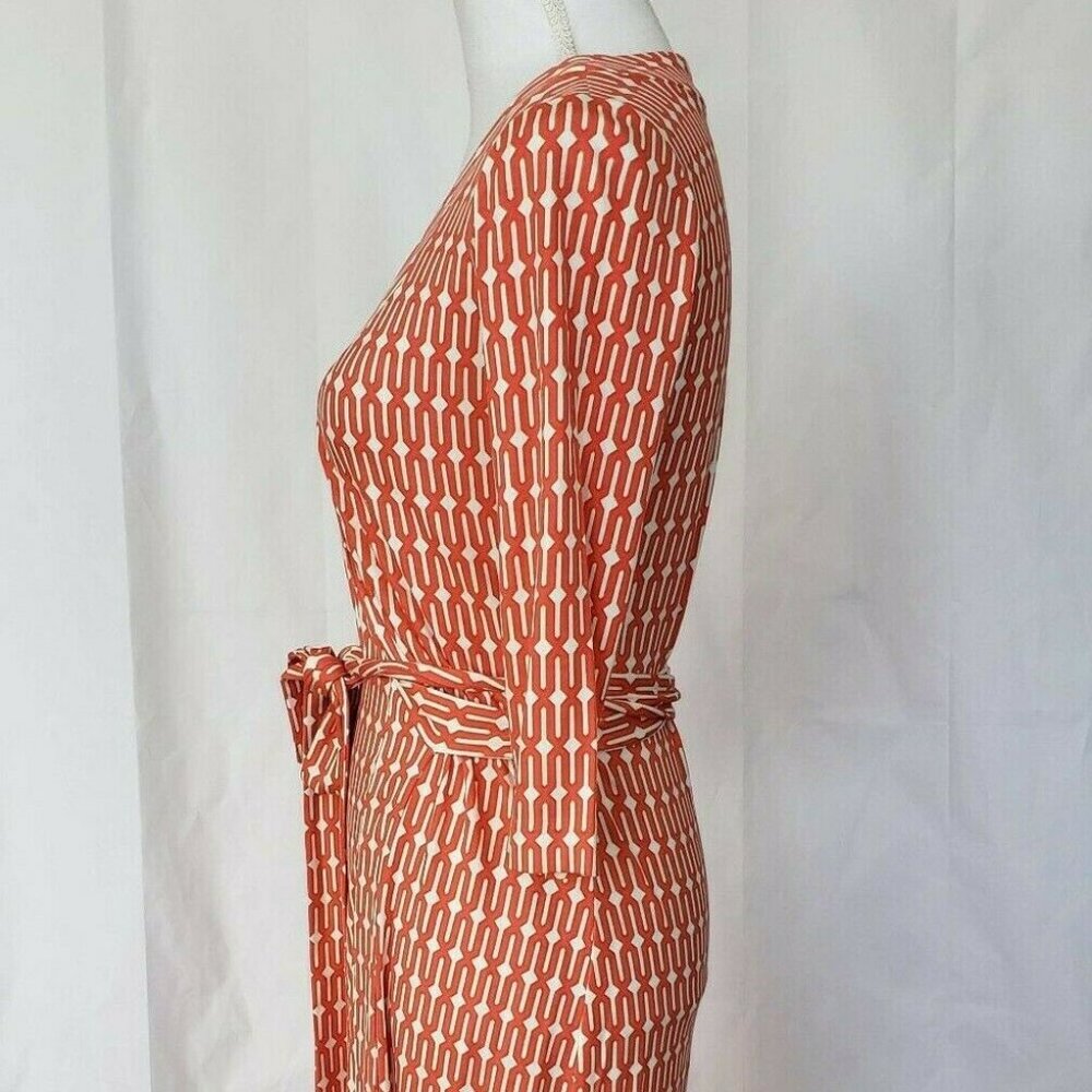 Anthropologie Coral Geometric Wrap Dress XS - Picture 3 of 8